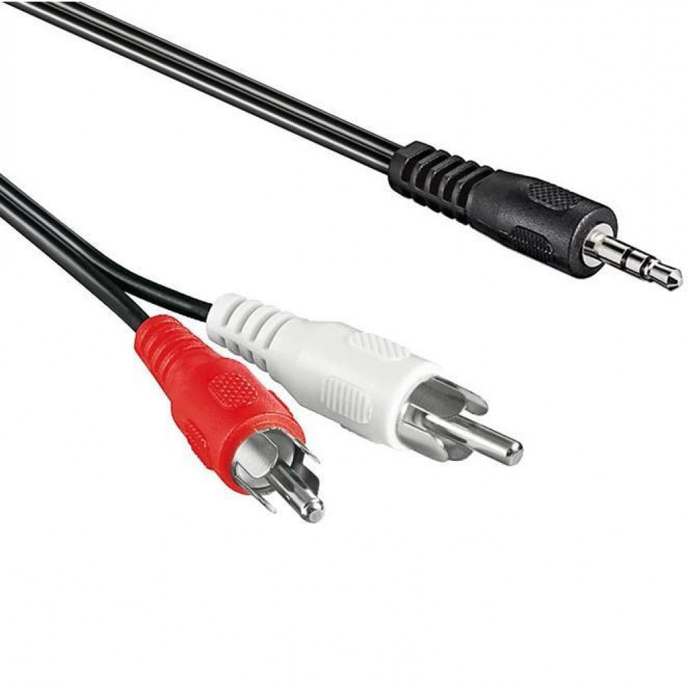 Καλώδιο Ήχου Stereo Manhattan ICOC 018-NC-20 Jack 3,5 mm σε 2× RCA – 1,5 m, Μαύρο