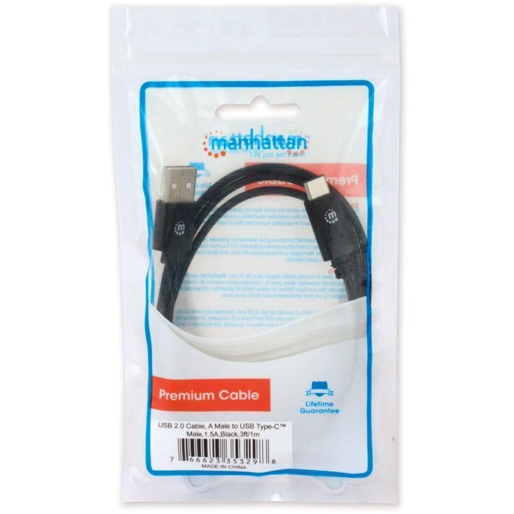 Manhattan ICOC MUSB20-CMAM10 Καλώδιο USB-A σε USB-C 1 m – USB 2.0, 480 Mbps & Θωρακισμένο