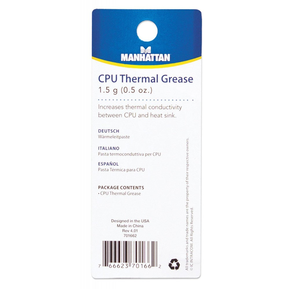 Manhattan 701662 CPU Thermal Grease Paste 1.5 g Syringe - view 4