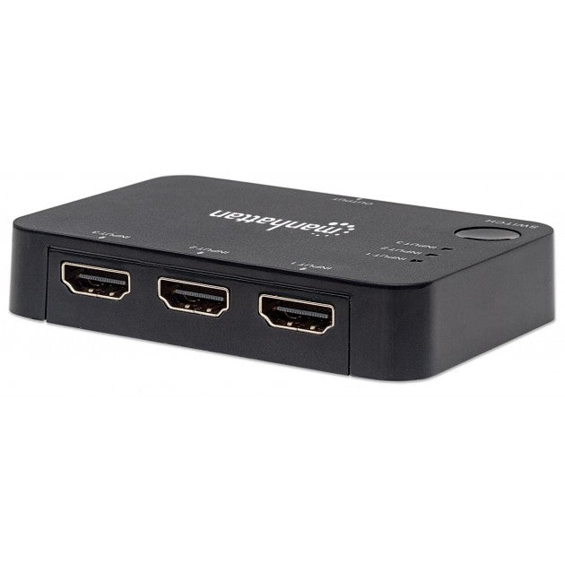 Manhattan IDATA HDMI-4K31MH HDMI Switch 3 Θυρών 4K – Αυτόματη Ανίχνευση Πηγής & IR Remote