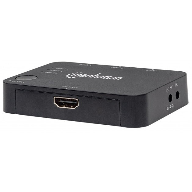 Manhattan IDATA HDMI-4K31MH HDMI Switch 3 Θυρών 4K – Αυτόματη Ανίχνευση Πηγής & IR Remote