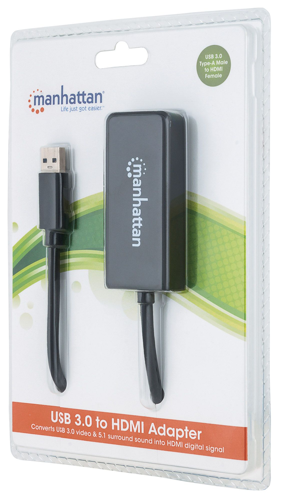 Manhattan IDATA USB3-HDMIM USB 3.0 to HDMI Converter – 2560×1440, DisplayLink & 16 MB DRAM
