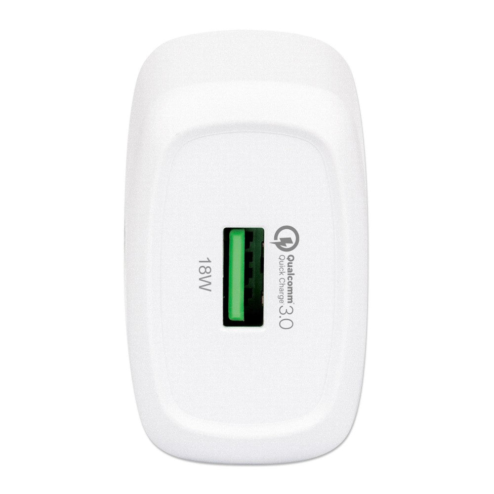 Φορτιστής Τοίχου USB-A Manhattan IPW-USB-QC3WH 18 W – Quick Charge 3.0 & 4-Way Protection