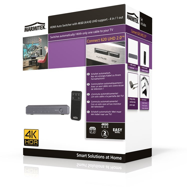 Marmitek Connect 620 UHD HDMI Switcher 4K – 4-σε-1, HDR HDCP 2.2 & Αυτόματη Εναλλαγή
