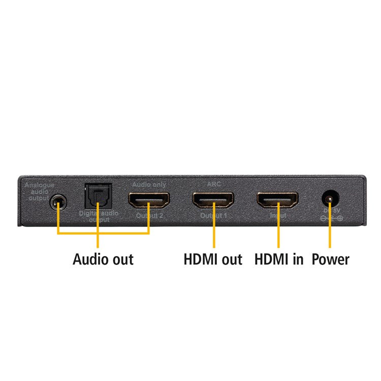 Marmitek Connect AE24 UHD 2.0 HDMI Διαχωριστής Ήχου – 4K60 HDR, ARC, Toslink & 3.5 mm