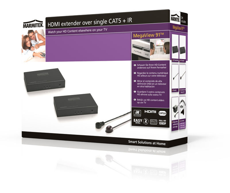 Marmitek MegaView 91 Επέκταση HDMI – 120 m μέσω CAT6, LAN Πολλαπλοί Δέκτες & Επιστροφή IR