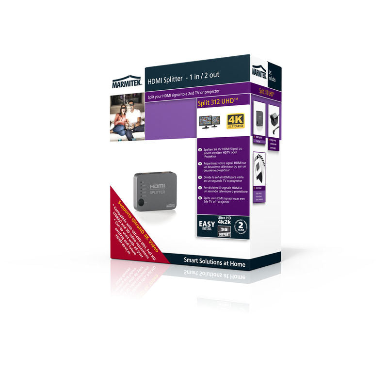 Marmitek Split 312 UHD HDMI Splitter 1 σε 2 – 4K UHD, HDCP 2.2 & 10.2 Gbps