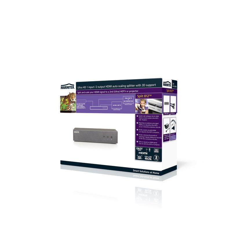 Marmitek Split 812 UHD HDMI Splitter 1-σε-2 – 4K2K UHD, Αυτόματη Κλιμάκωση & Dolby TrueHD