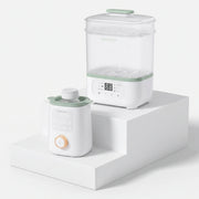 Momcozy 8-in-1 Bottle Sterilizer + Nutri Smart Bottle Warmer Bundle — Momcozy bundle on light grey background