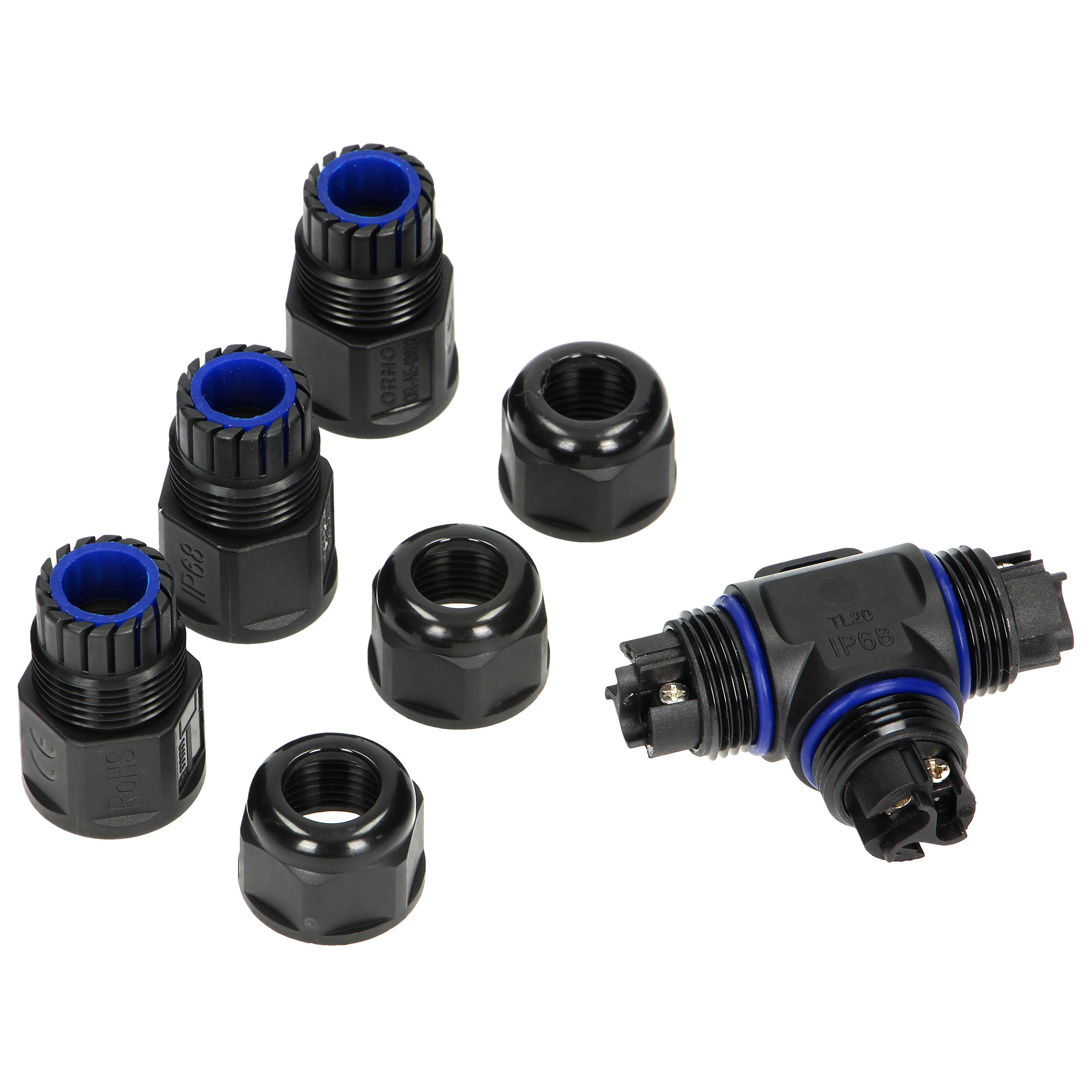 Orno 13602 Mini T-Splitter Cable Connector 3×4mm² – IP68, 25A 450V & PA6 UV-Resistant