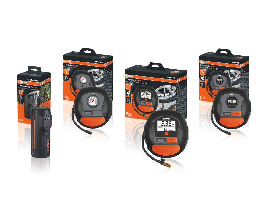 Κομπρεσέρ Ελαστικών OSRAM TYREinflate 450 OTI450 12V – 120 W, Auto-Stop & Ψηφ. Οθόνη