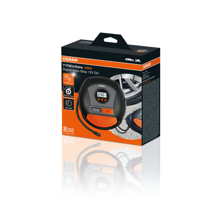Κομπρεσέρ Ελαστικών OSRAM TYREinflate 450 OTI450 12V – 120 W, Auto-Stop & Ψηφ. Οθόνη