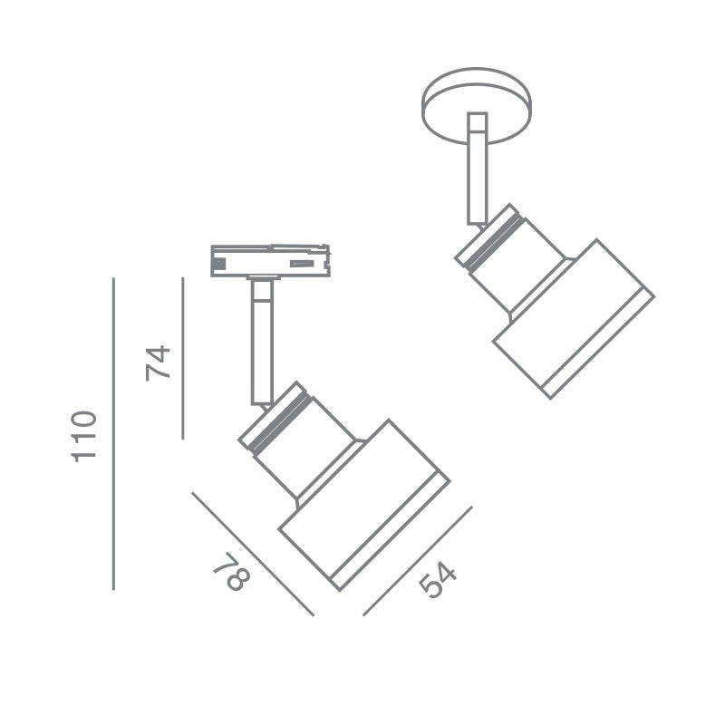 Σποτ Ράγας Hector GU10 1C 230 V Μαύρο – Συμπαγές Ø54 mm, 355°/90° & Dimmable