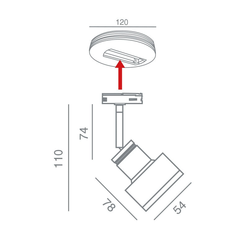 Σποτ Ράγας Hector GU10 1C 230 V Μαύρο – Συμπαγές Ø54 mm, 355°/90° & Dimmable