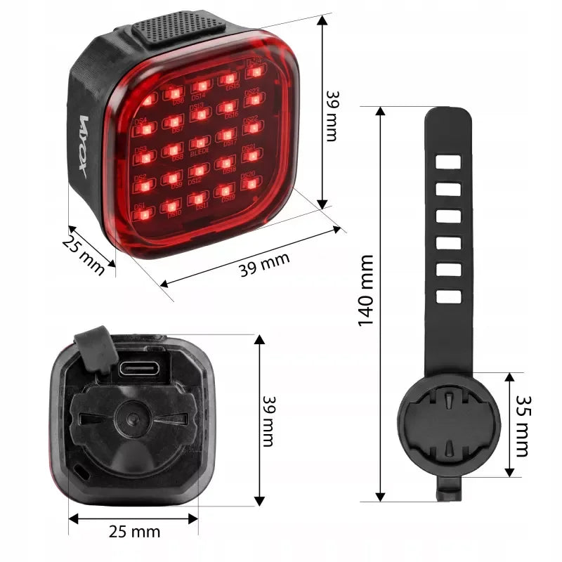 Rear Bike Light 500mAh 60lm IPX6 Brake VAR60 VAYOX - view 10