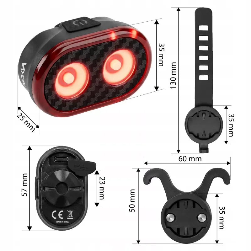 Rear Bike Light 700mAh 200lm Brake IPX6 VAR200 VAYOX - view 11