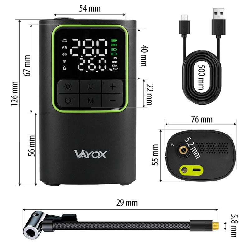 Rechargeable Air Pump 4000mAh 19mm Cylinder VA0409 VAYOX - view 7