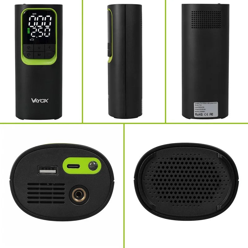 Rechargeable Air Pump 8000mAh 19mm Cylinder with Power Bank Function VA0410 VAYOX