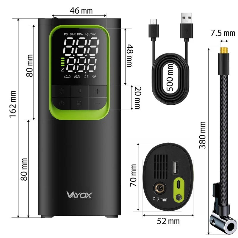 Rechargeable Air Pump 8000mAh 19mm Cylinder with Power Bank Function VA0410 VAYOX - view 8