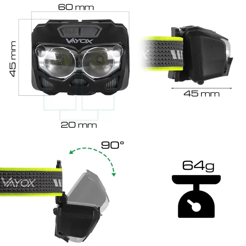 Rechargeable Headlamp 500lm VA0078 VAYOX - view 8
