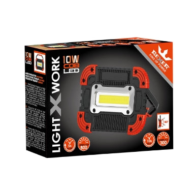 Φορητός Προβολέας COB LED Rexer RX08023 – 10W 800lm, 4xAA & Γωνία 180°