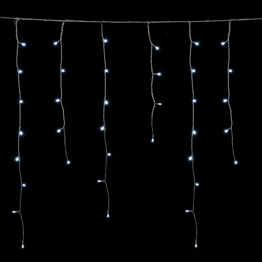 Λαμπάκια Βροχή LED RP 144 Ψυχρό Λευκό 3.2 m – Διάφανο Καλώδιο, Επεκτεινόμενα & IP44