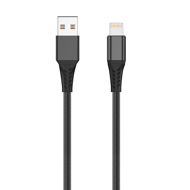 Καλώδιο Φόρτισης RP USB-A σε Lightning 1 m – 5V/2A 10 W, 480 Mbps & Νάιλον Μαύρο