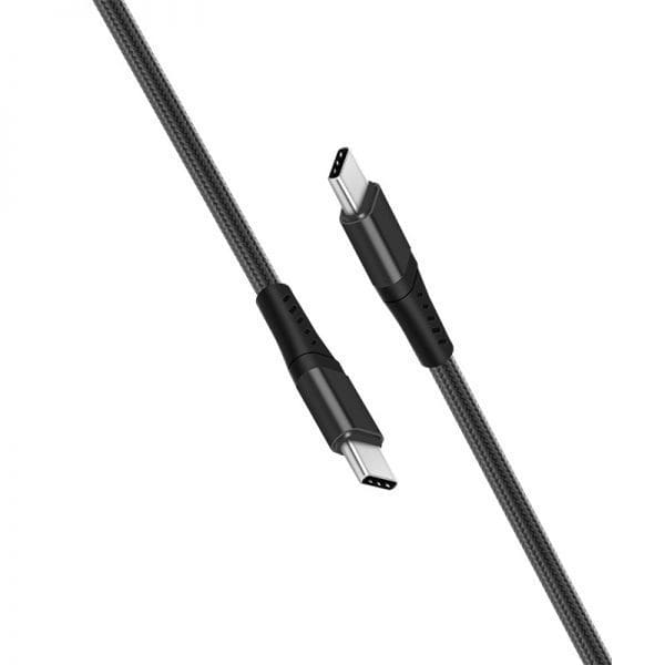 Καλώδιο Φόρτισης RP USB-C σε USB-C 1 m Μαύρο – 18 W PD, 480 Mbps & Νάιλον Πλέγμα