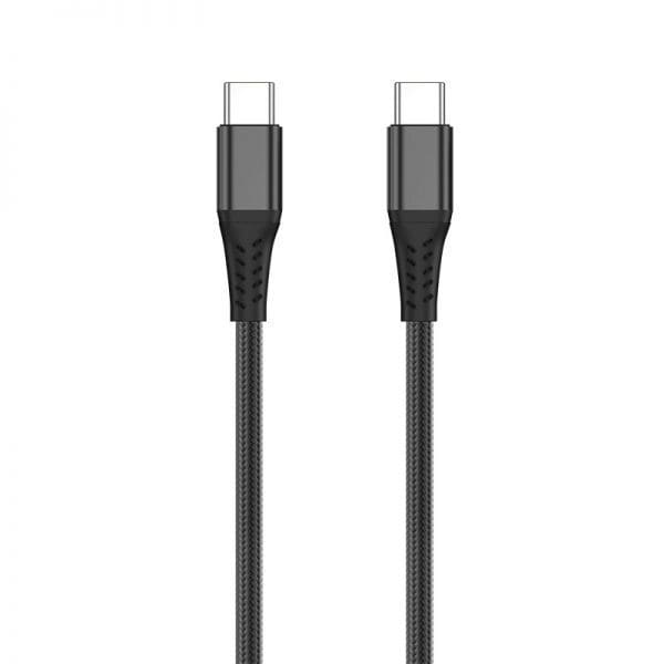 Καλώδιο Φόρτισης RP USB-C σε USB-C 1 m Μαύρο – 18 W PD, 480 Mbps & Νάιλον Πλέγμα