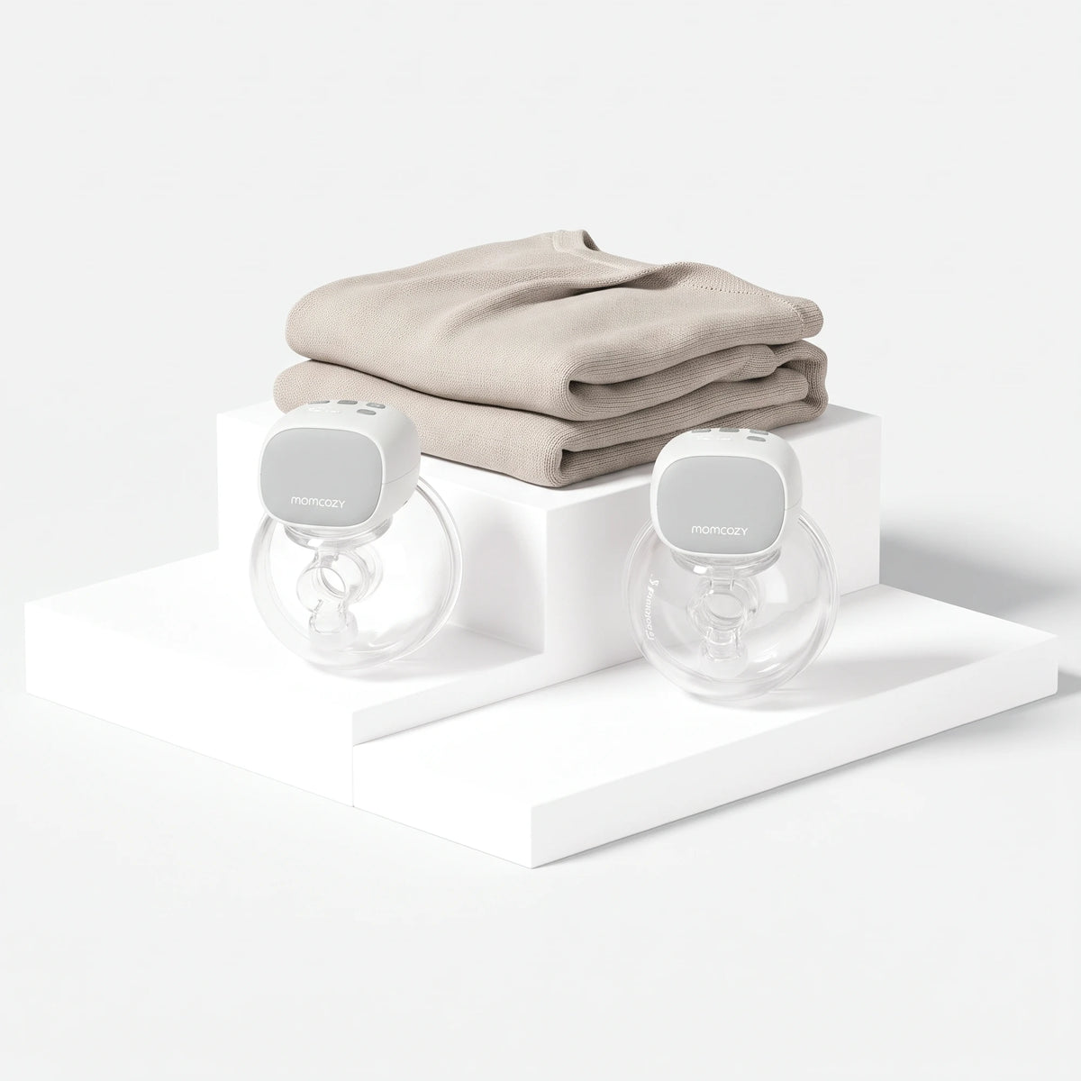 Momcozy S9 Pro Breast Pump + Nursing Cover Bundle (Brown cover) — Momcozy bundle on light grey background