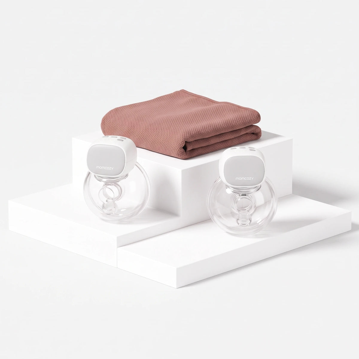 Momcozy S9 Pro Breast Pump + Nursing Cover Bundle (Rose Taupe cover) — Momcozy bundle on light grey background