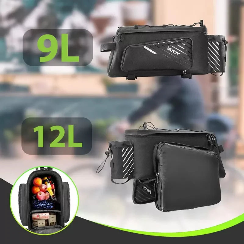 Single Bike Pannier Bag with Side Pockets 12L VA0171 VAYOX - view 12
