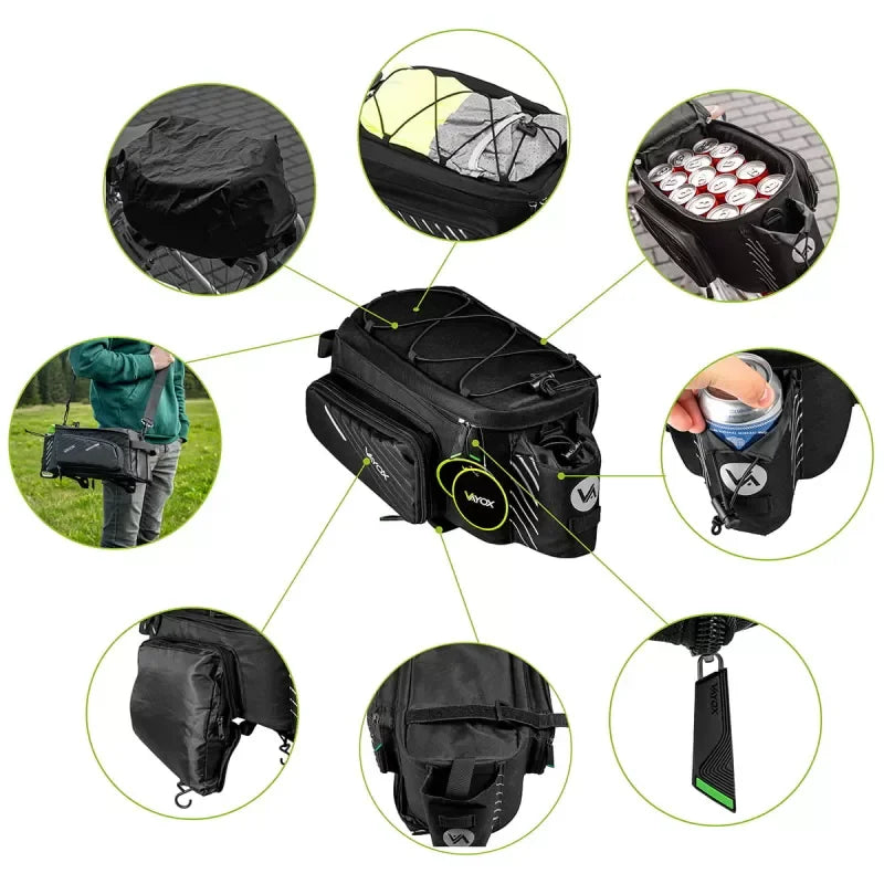 Single Bike Pannier Bag with Side Pockets 12L VA0171 VAYOX - view 5