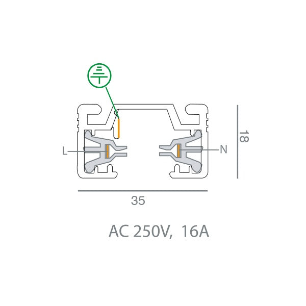 Ράγα Φωτισμού Μονοφασική EAK1001B 3 m Μαύρη – 1C 16 A 230 V, IP20 & TRIAC Dimmable