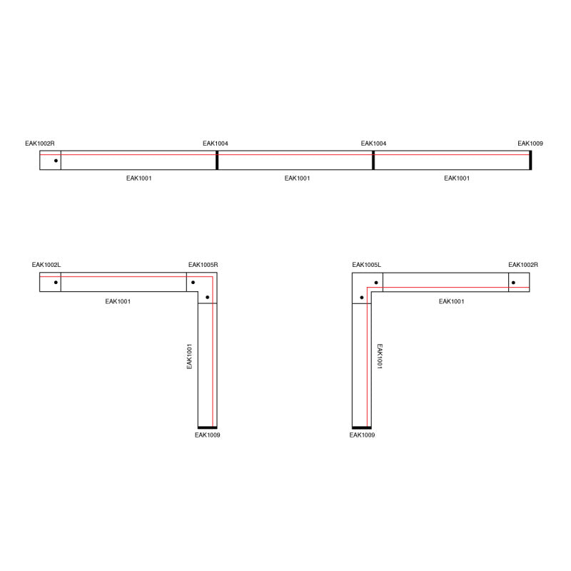 Ράγα Φωτισμού Μονοφασική EAK1001B 3 m Μαύρη – 1C 16 A 230 V, IP20 & TRIAC Dimmable