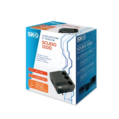 SKB SCUDO 1200 Σταθεροποιητής Τάσης 1200VA/720W – 180–264V, 3×Schuko & 40 dB
