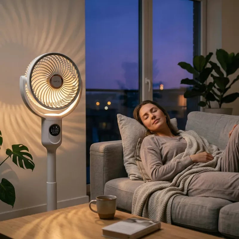 Standing Fan with Battery and 6xSMD Light (WD-289) Grey VA0434G VAYOX - view 2