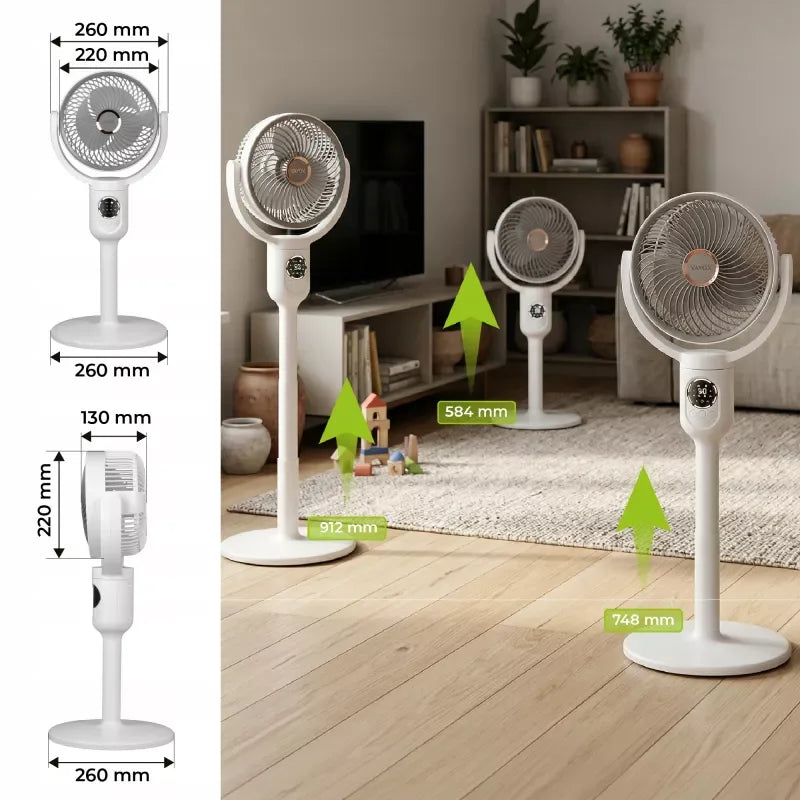 Standing Fan with Battery and 6xSMD Light (WD-289) Grey VA0434G VAYOX - view 4