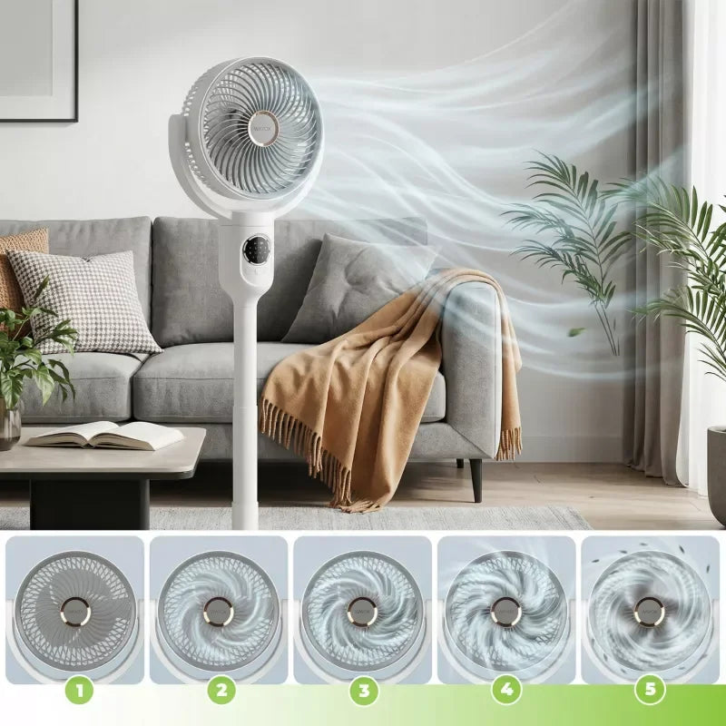 Standing Fan with Battery and 6xSMD Light (WD-289) Grey VA0434G VAYOX - view 6