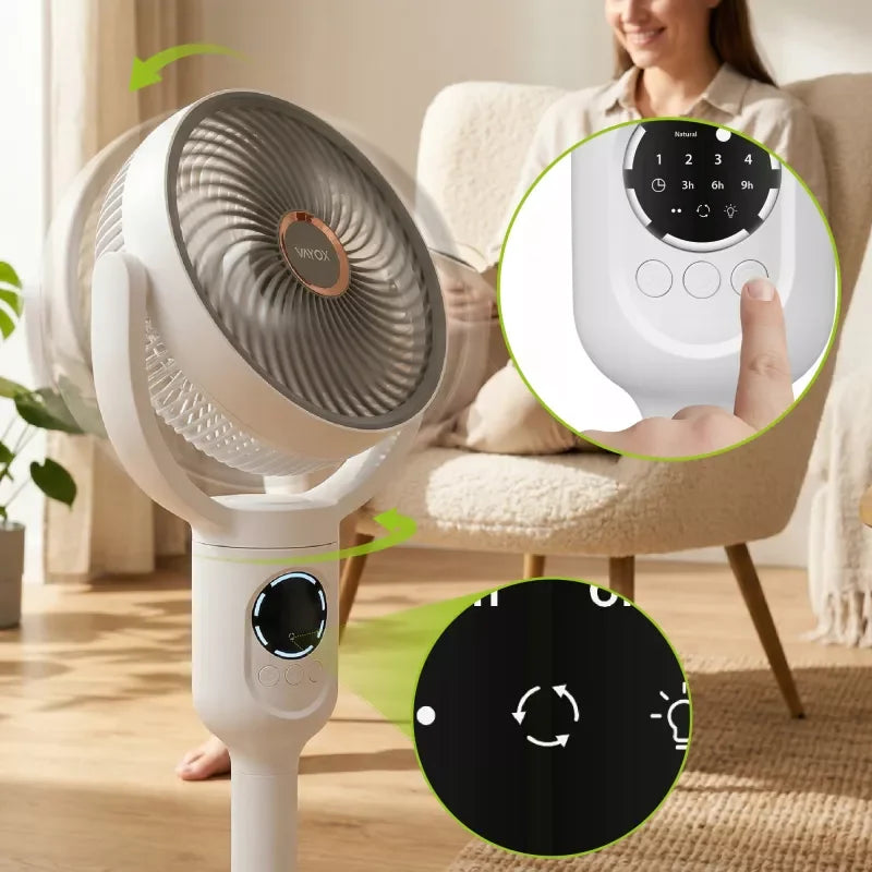 Standing Fan with Battery and 6xSMD Light (WD-289) Grey VA0434G VAYOX - view 8