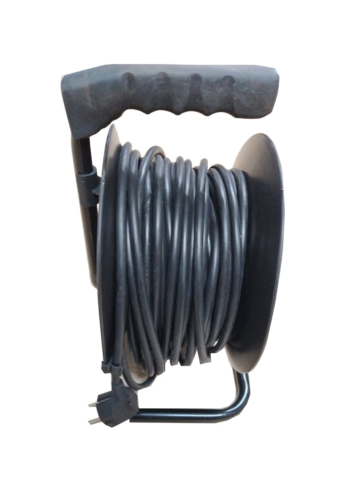 TALICO DG-42R DB05 Cable Reel 25 m – 4 Sockets, H05VV-F & 250 V Extension Reel Black