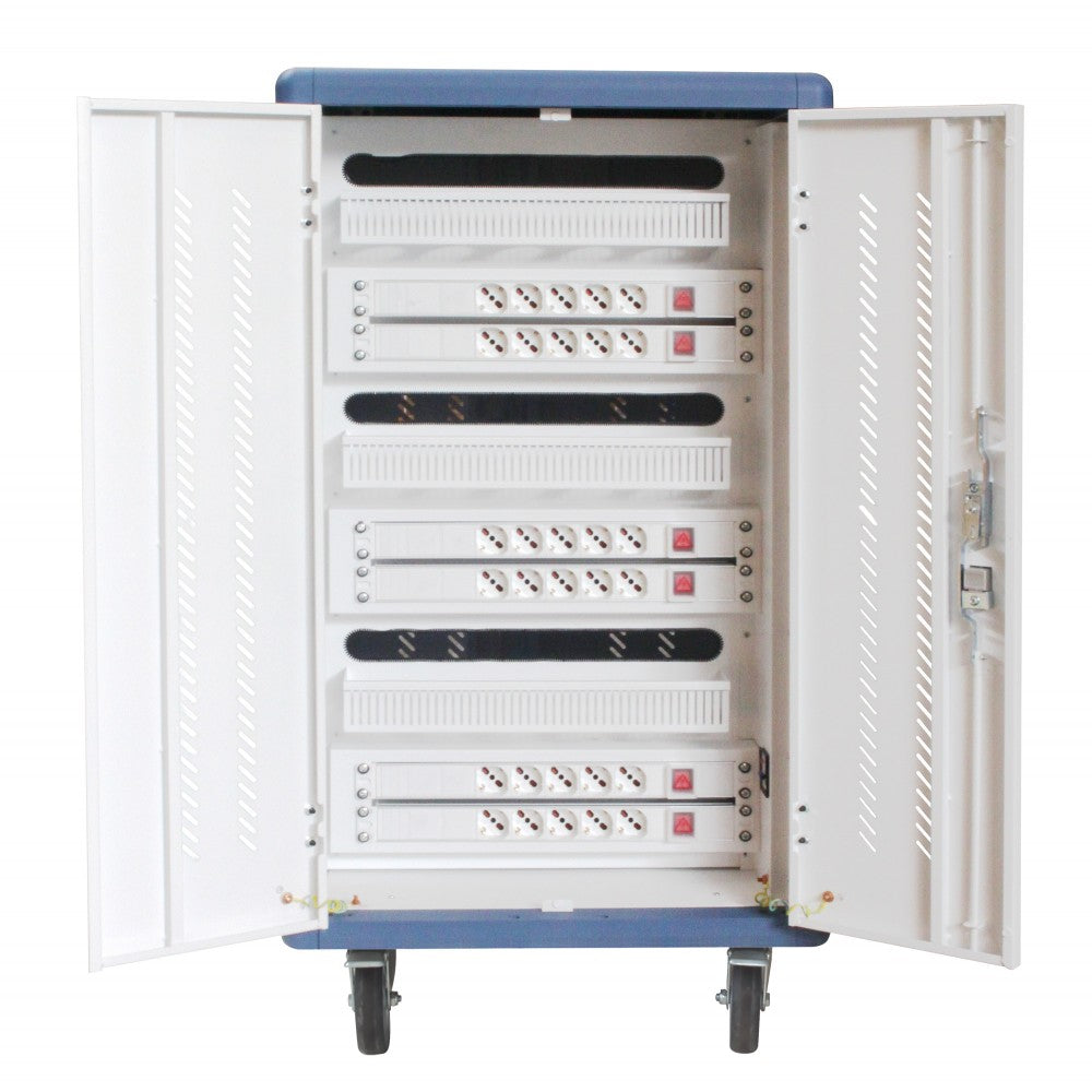 Techly I-CABINET-30DTY Charging Station Trolley 30 Devices White/Blue - view 4