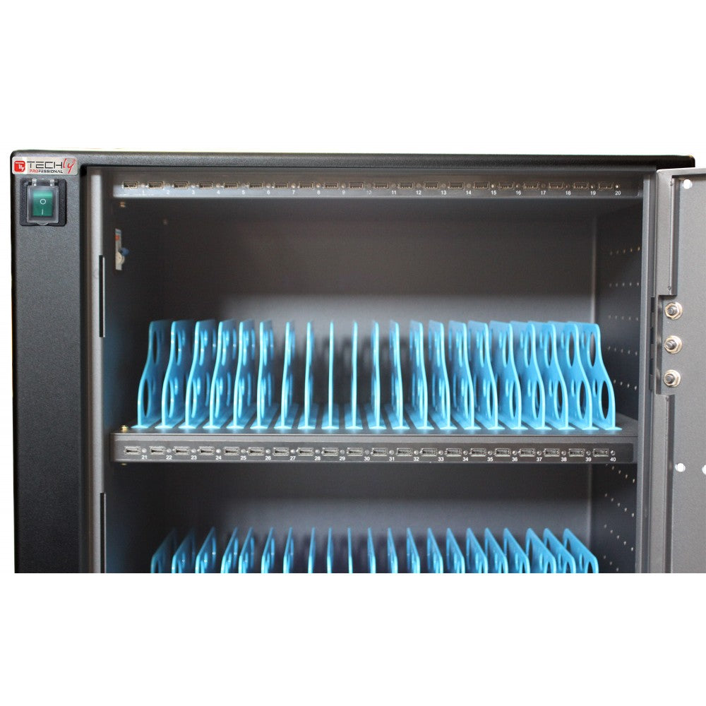 Techly I-CABINET-80DUTY USB Charging Trolley 80 Devices Black - view 10