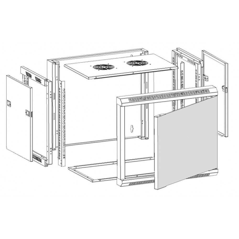 Techly I-CASE FP-2015BKTY Wall Rack 19" 15U 450mm Depth Black - view 9