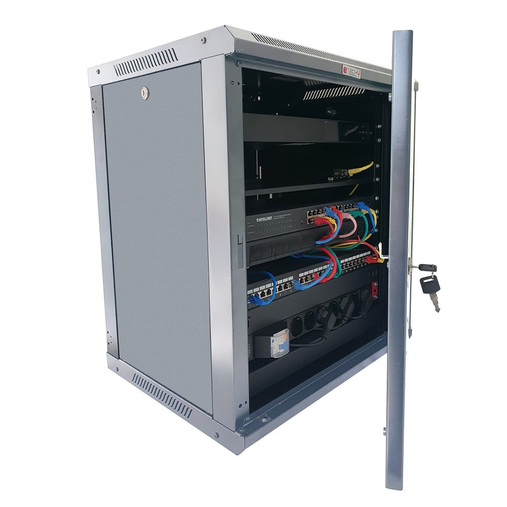Techly I-CASE FP-4509G Wall Rack 19" 9U 450mm Depth Grey - view 3