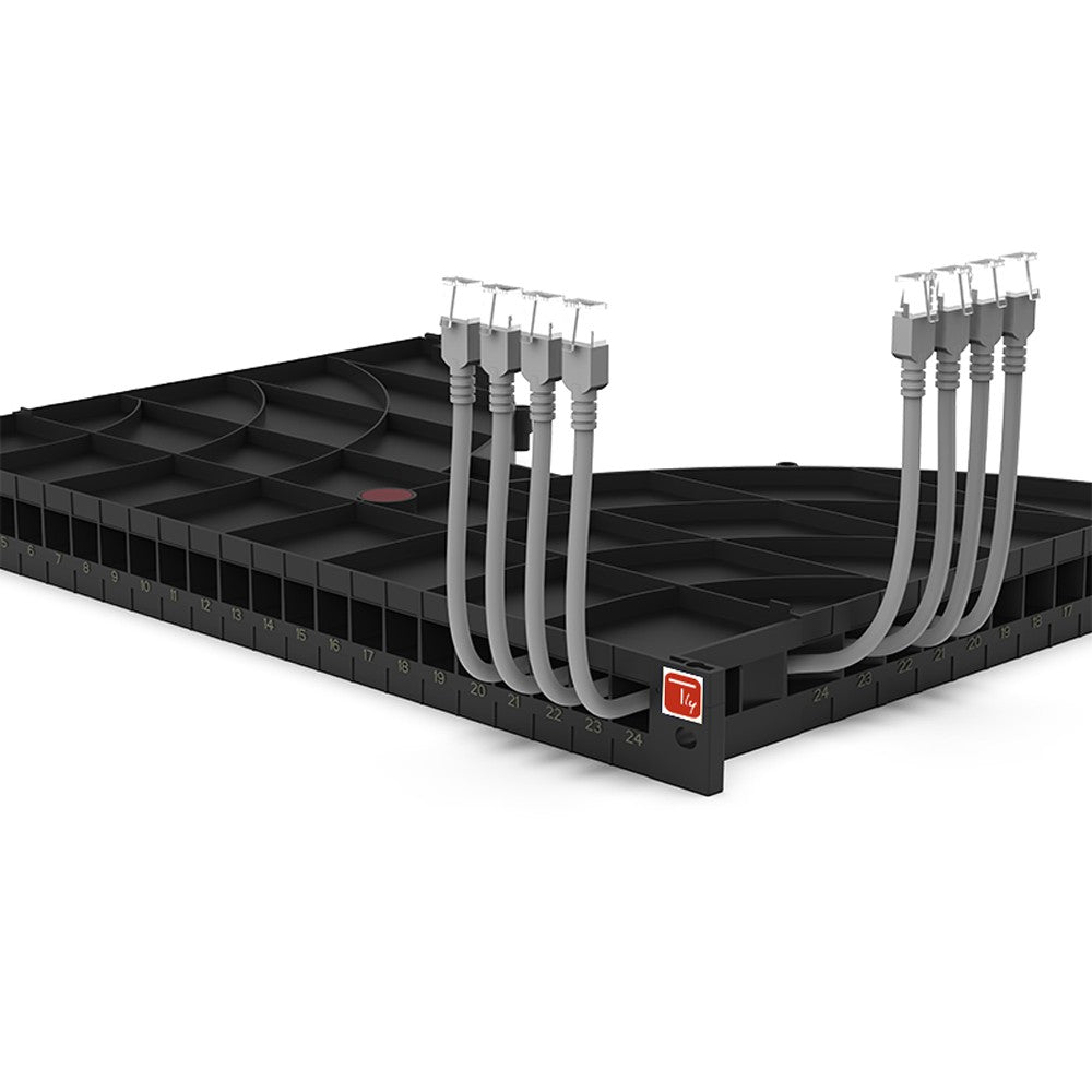 Techly I-CASE TRAY-ORG600 Cable Management Shelf 24 Ports for 19" Rack 600mm - view 4