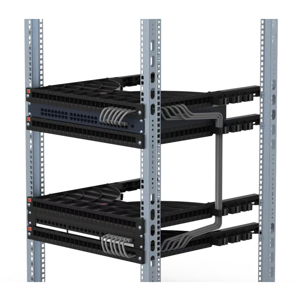 Techly I-CASE TRAY-ORG600 Cable Management Shelf 24 Ports for 19" Rack 600mm - view 2