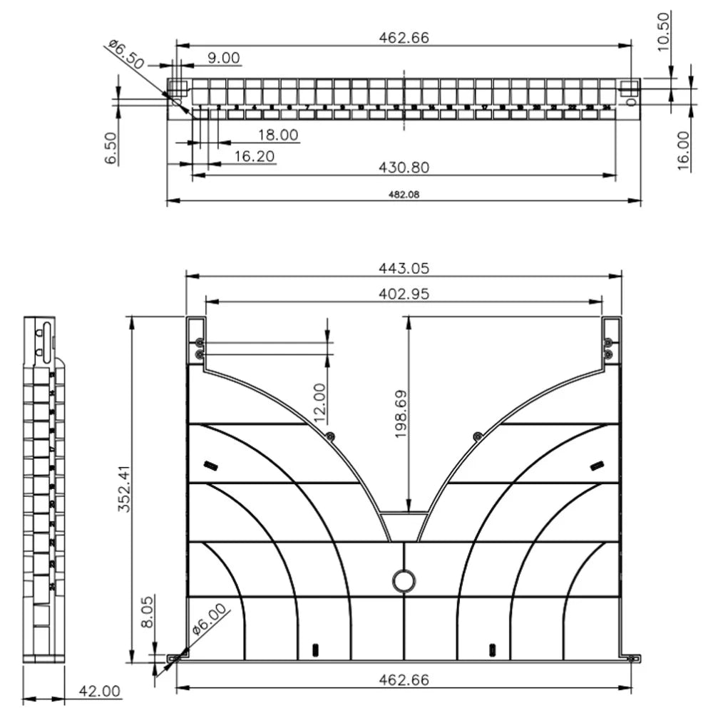 Techly I-CASE TRAY-ORG800 Cable Management Shelf 24 Ports for 19" Rack 800mm - view 3