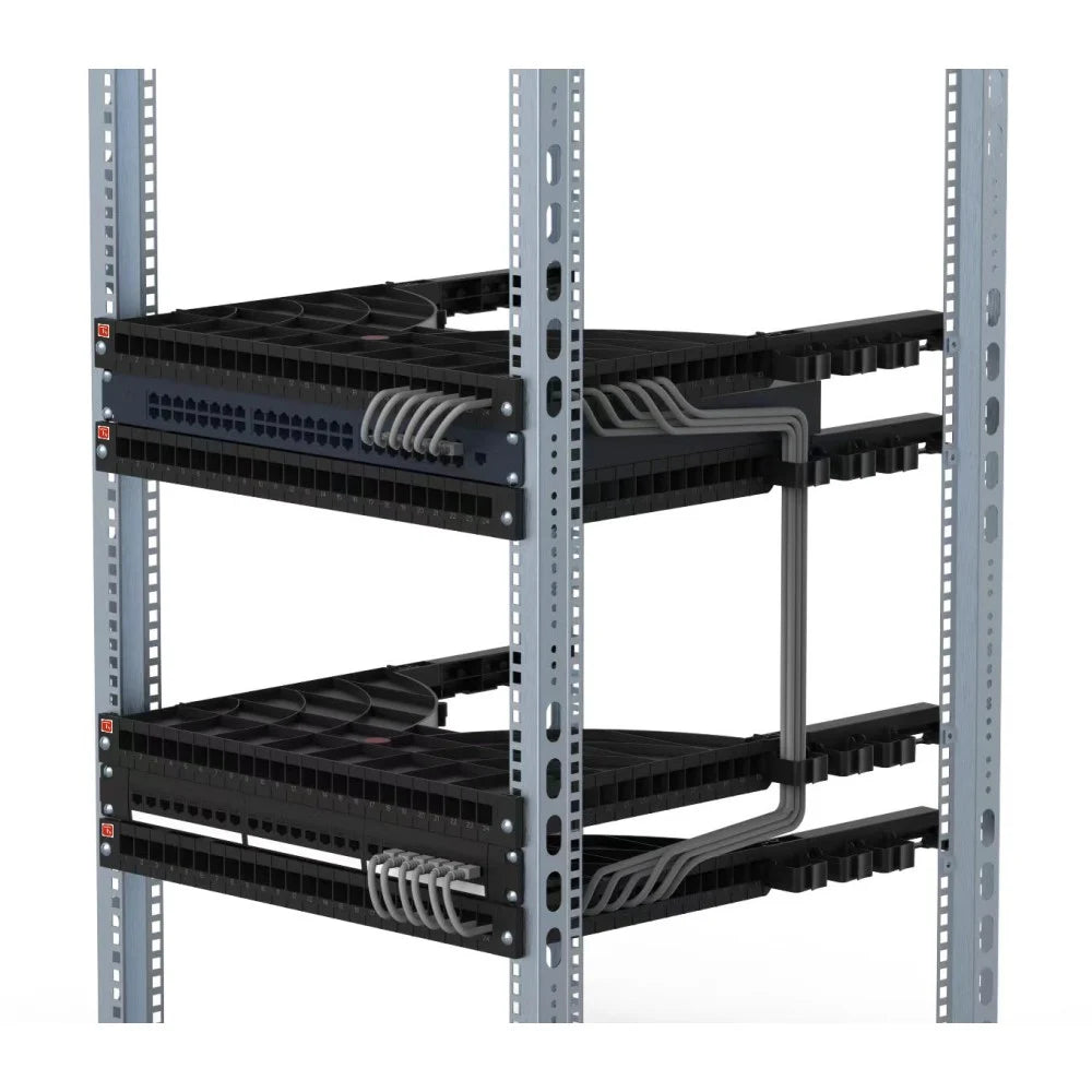 Techly I-CASE TRAY-ORG800 Cable Management Shelf 24 Ports for 19" Rack 800mm - view 6