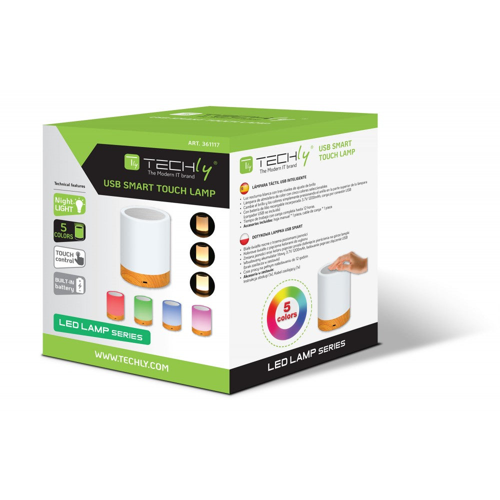 Techly USB Smart Touch LED Lamp 5 Colors with Dimmer - view 6